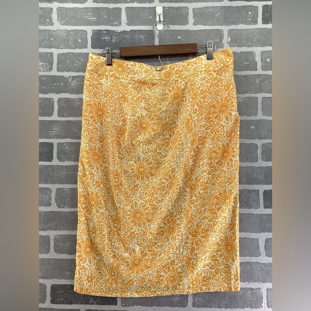 Rip Skirt Yellow Orange Hawaiian wrap midi skirt size large - Picture 4 of 4